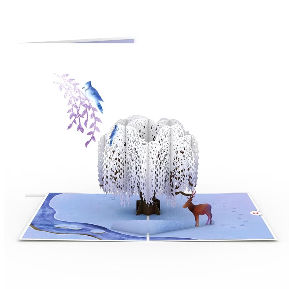 Winter Willow Tree 3D card<br>ߤ