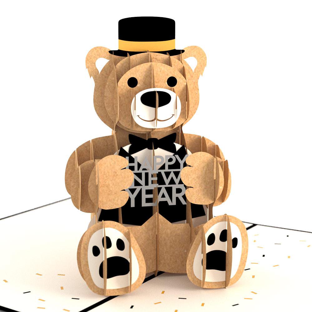 New Year Tuxedo Bear 3D card<br>˥塼䡼ɥ٥