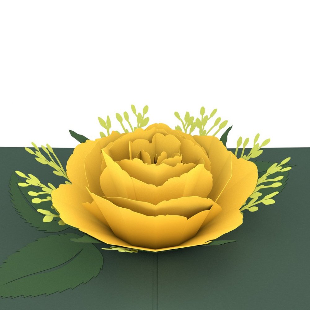 Yellow Rose Bloom 3D card<br>