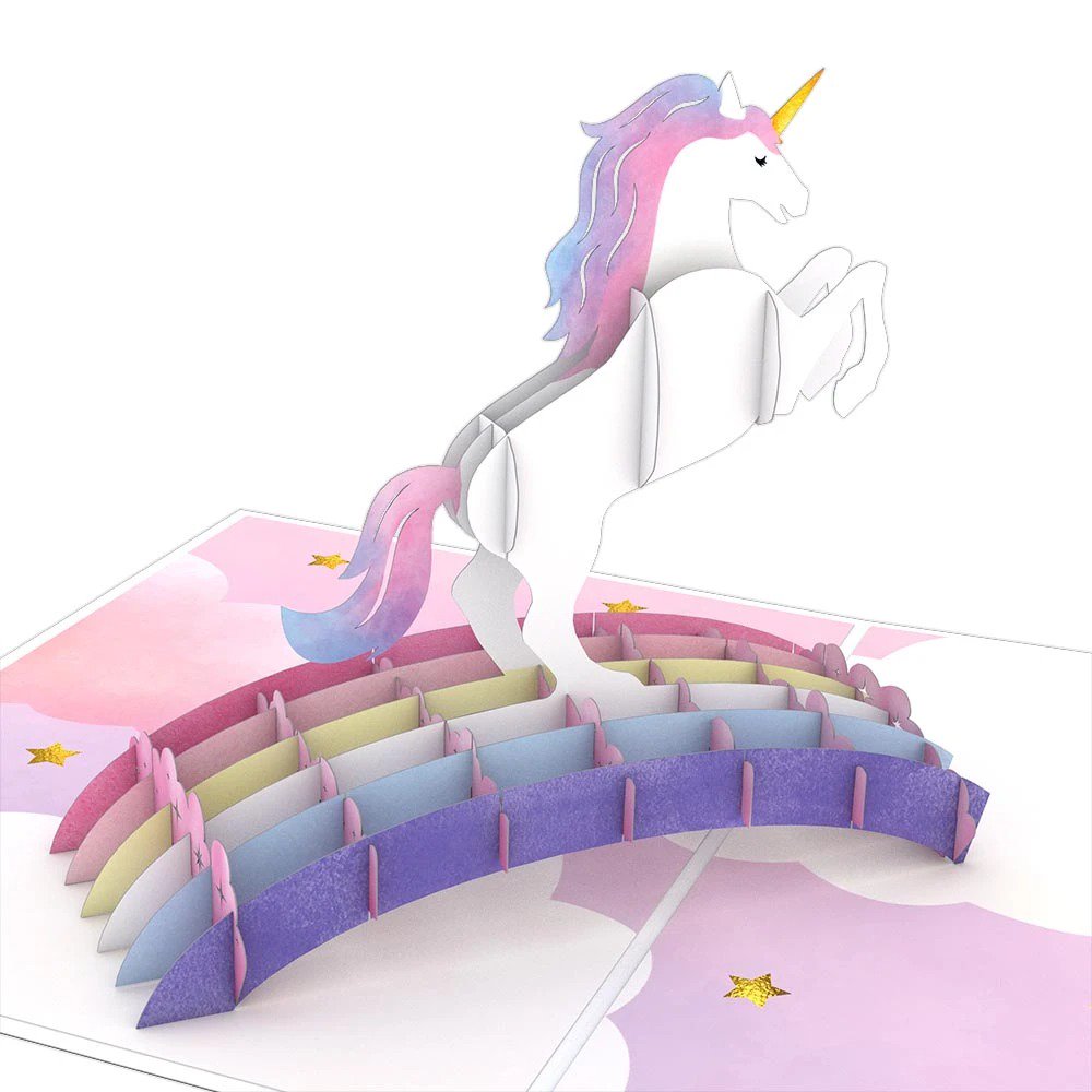 Encouragement Unicorn 3D card<br>˥