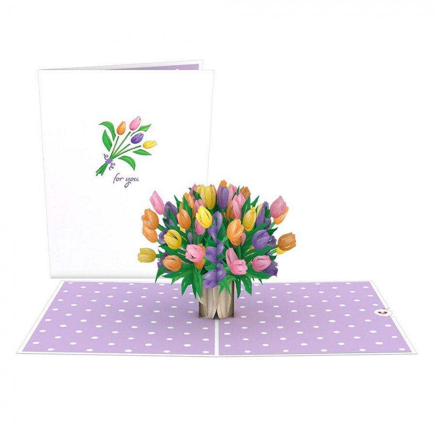 Tulips 3D card<br>チューリップの花束