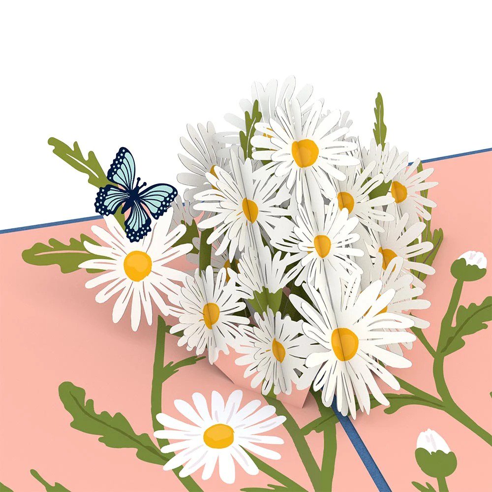 Daisies with Blue Morpho Butterfly 3D card<br>ǥȥ֥롼ե
