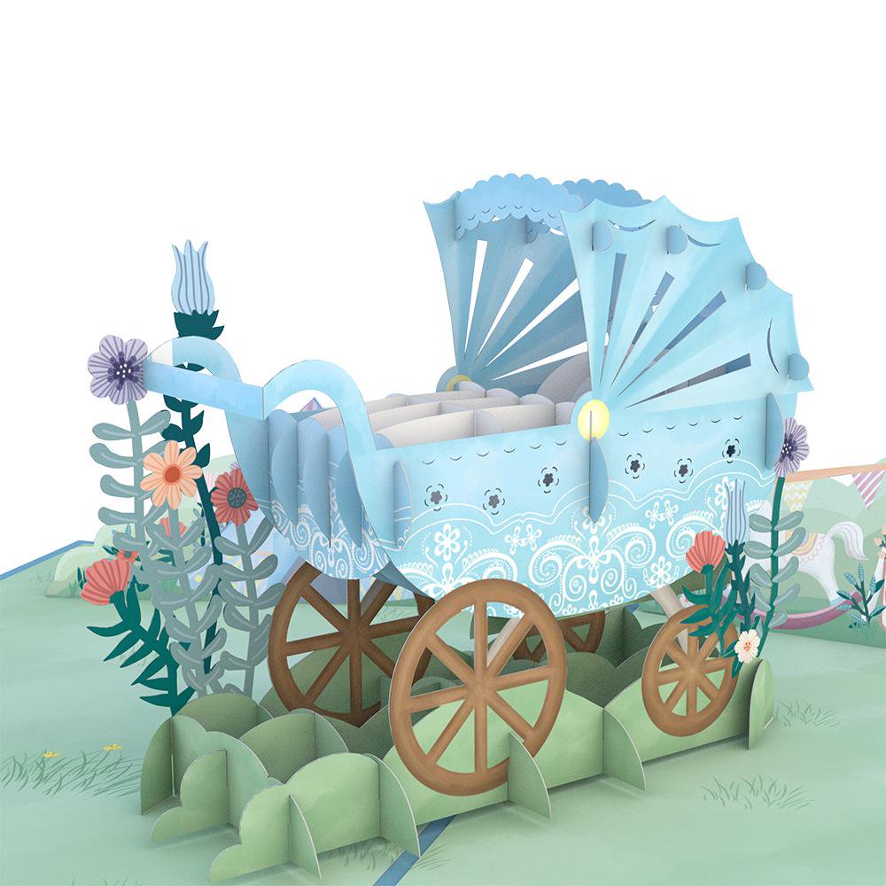 Blue Baby Carriage 3D card<br>Ĥ٥ӡ