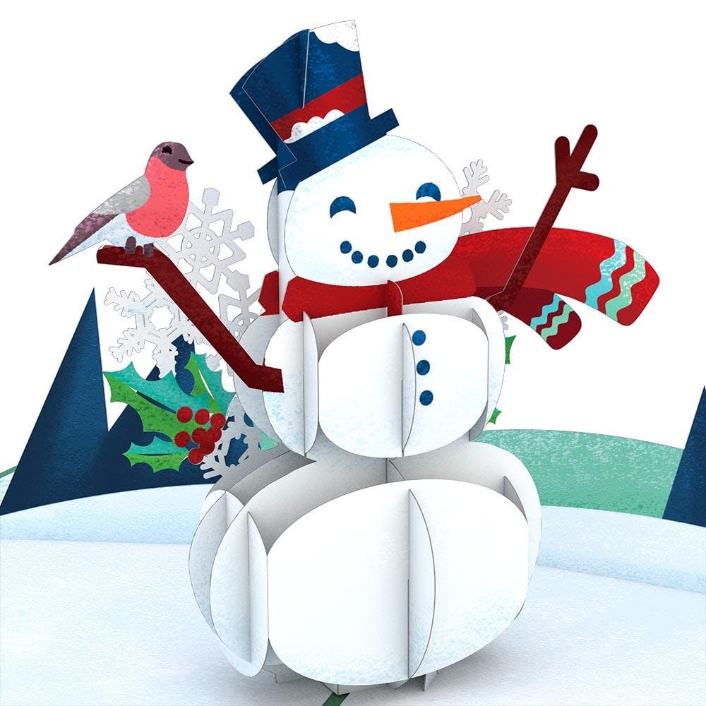Happy Holidays Snowman 3D card<br>