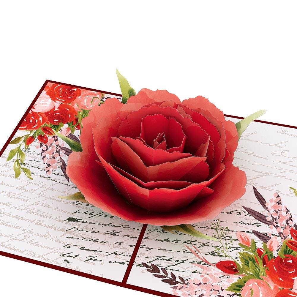 Love Rose Bloom 3D card<br>