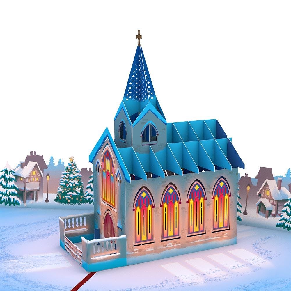 Stained Glass Christmas Chapel 3D card<br>ƥɥ饹 ꥹޥڥ