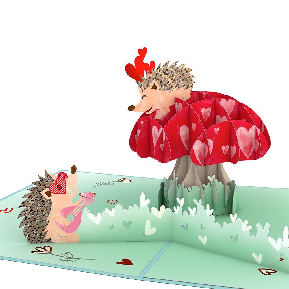 Hedgehogs in Love 3D card<br>ϥͥߤΥХ󥿥