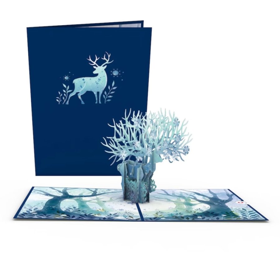 Winter Surreal Deer 3D card<br>