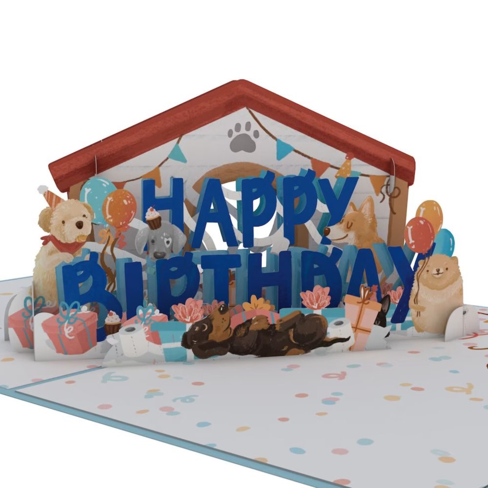 Happy Birthday Dogs 3D card<br>ϥåԡСǡɥå