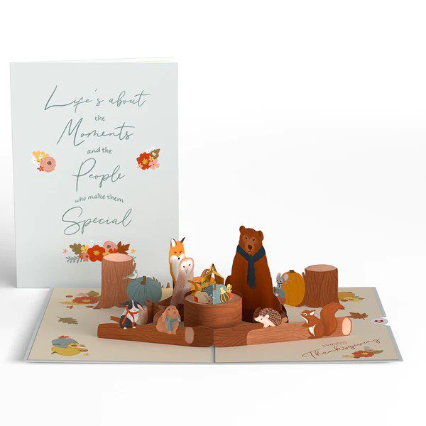 Woodland Harvest Thanksgiving Animals 3D card<br>ưʪδպ