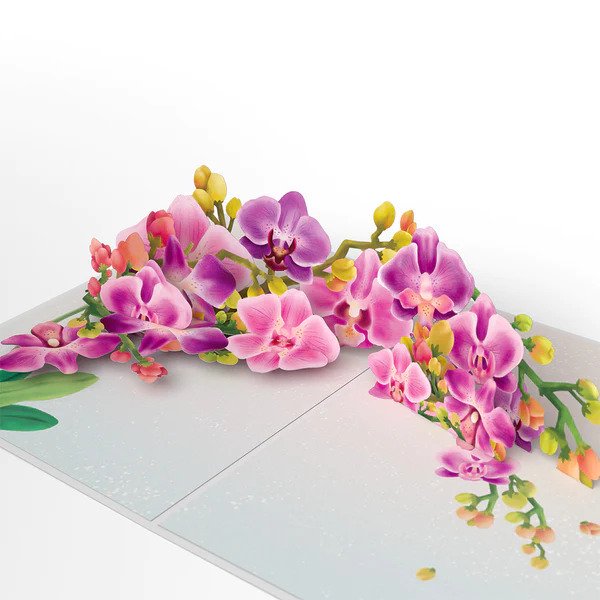 Watercolor Orchid 3D card<br>