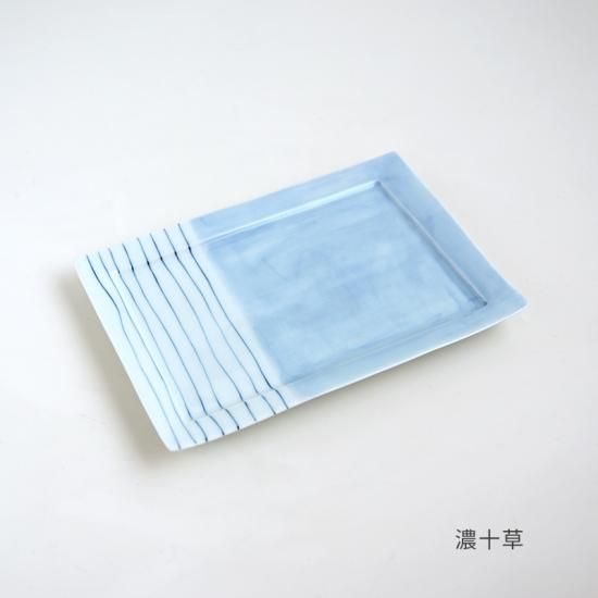 濃十草/蒼い風|長角皿|一峰窯 - 波佐見焼/有田焼のお店 濃十草/蒼い風|長角皿|一峰窯 - 波佐見焼/有田焼のお店