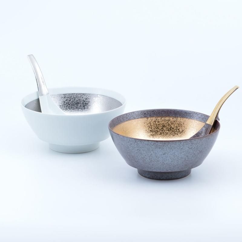 結晶金巻 | ラーメン鉢レンゲセット - 有田焼のまるぶん 結晶金巻 | ラーメン鉢レンゲセット - 有田焼のまるぶん