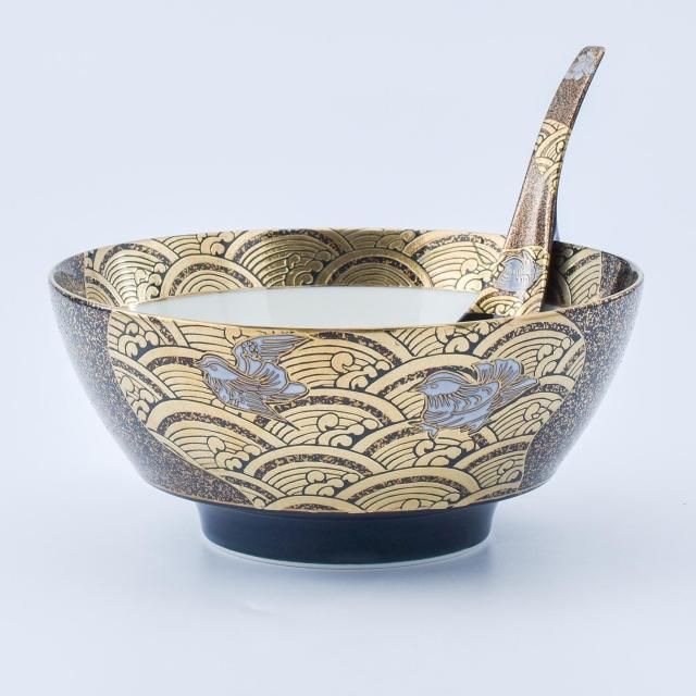 有田焼 幸楽窯 錦蒔絵おしどり 蓋物 十客 蓋茶碗 飯碗 鴛鴦 N459 DK1