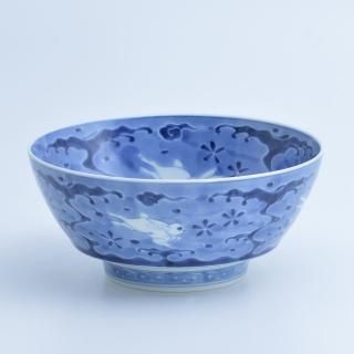 墨弾き波兎 | ラーメン鉢レンゲセット - 有田焼のまるぶんオンライン