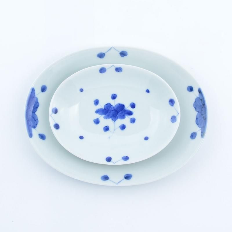 見込牡丹 楕円皿(中) | 上品な食器 - 有田焼のまるぶんオンライン