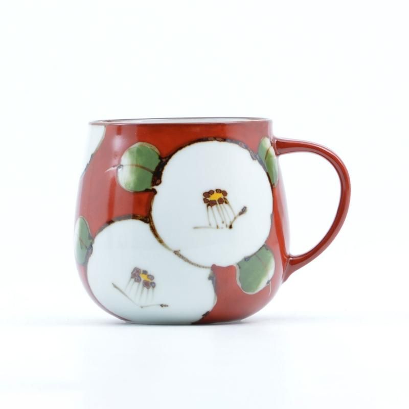 濃椿(赤) Youマグカップ | ビア樽型デザイン - 有田焼のまるぶん