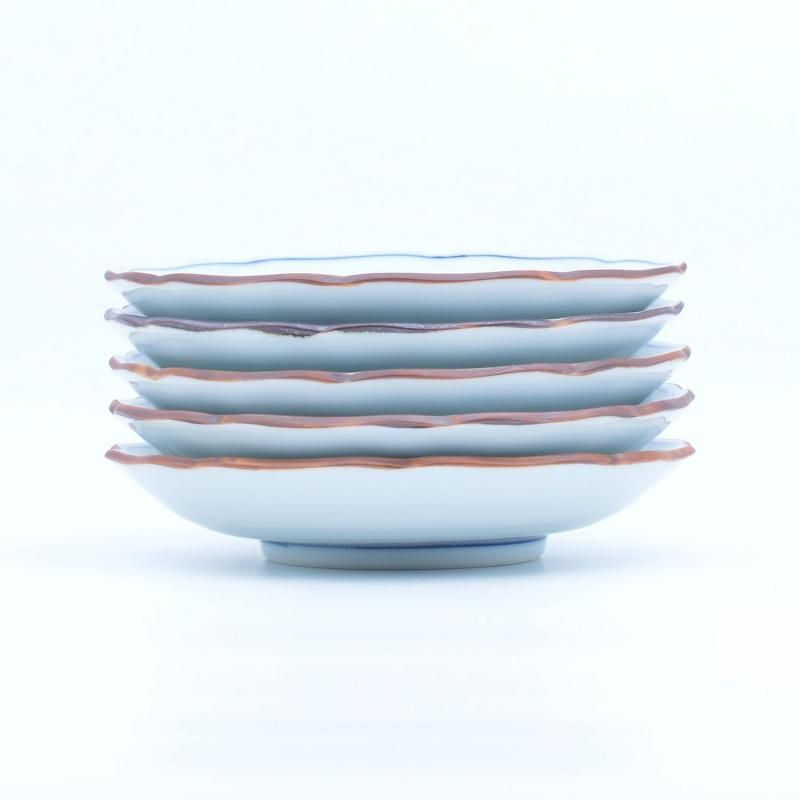 A1209-4/有田焼/平安青峯 造/染付扇形銘々皿20客/和食器/懐石道具/ A1209-4/有田焼/平安青峯 造/染付扇形銘々皿20客/和食器/