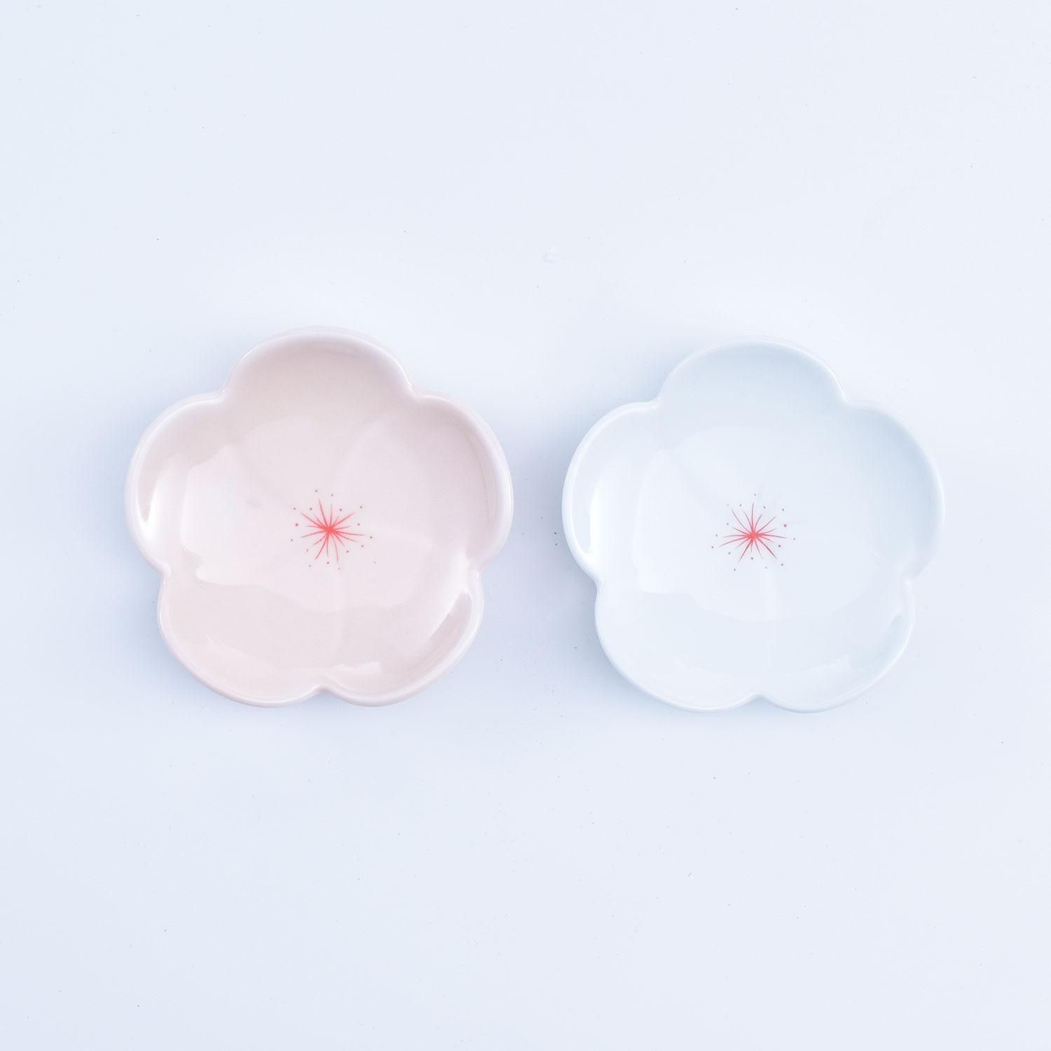ハンドメイド 小皿 きれい 木製 おもてなし 梅の花小皿セット T-147