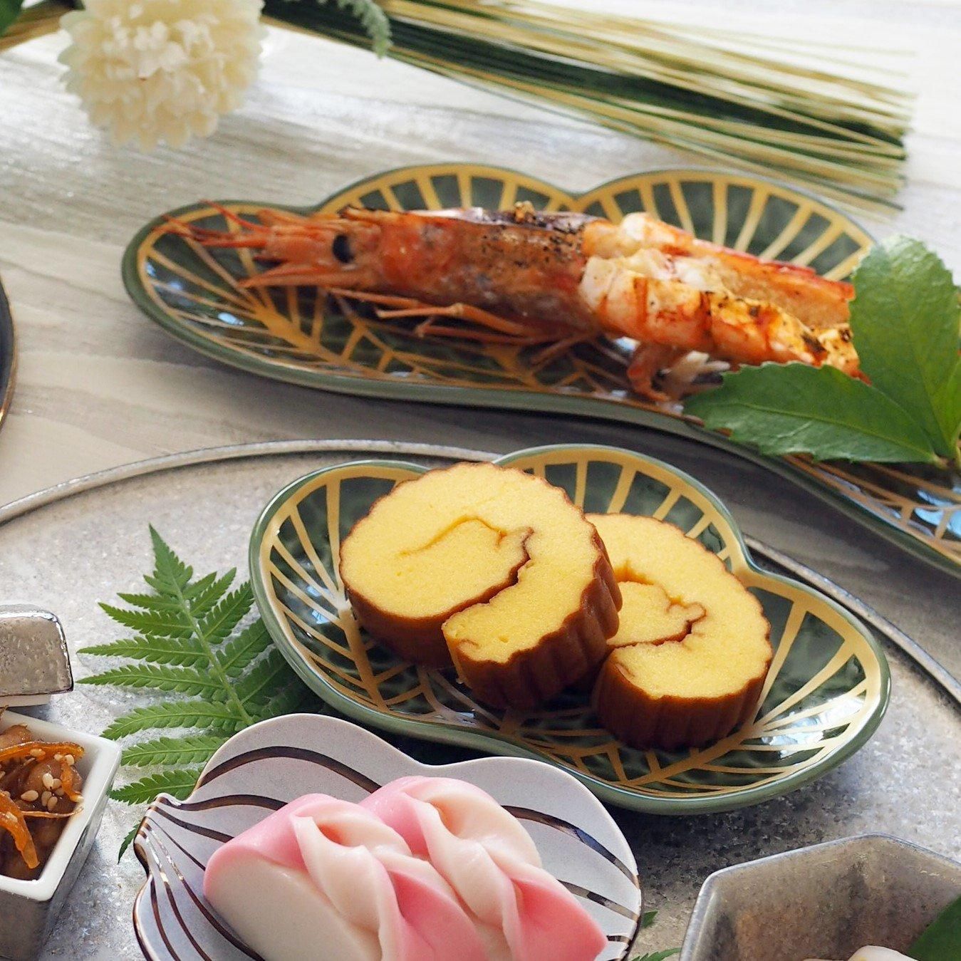 茶緑金 松葉形前菜皿 - 有田焼のまるぶんオンラインストア