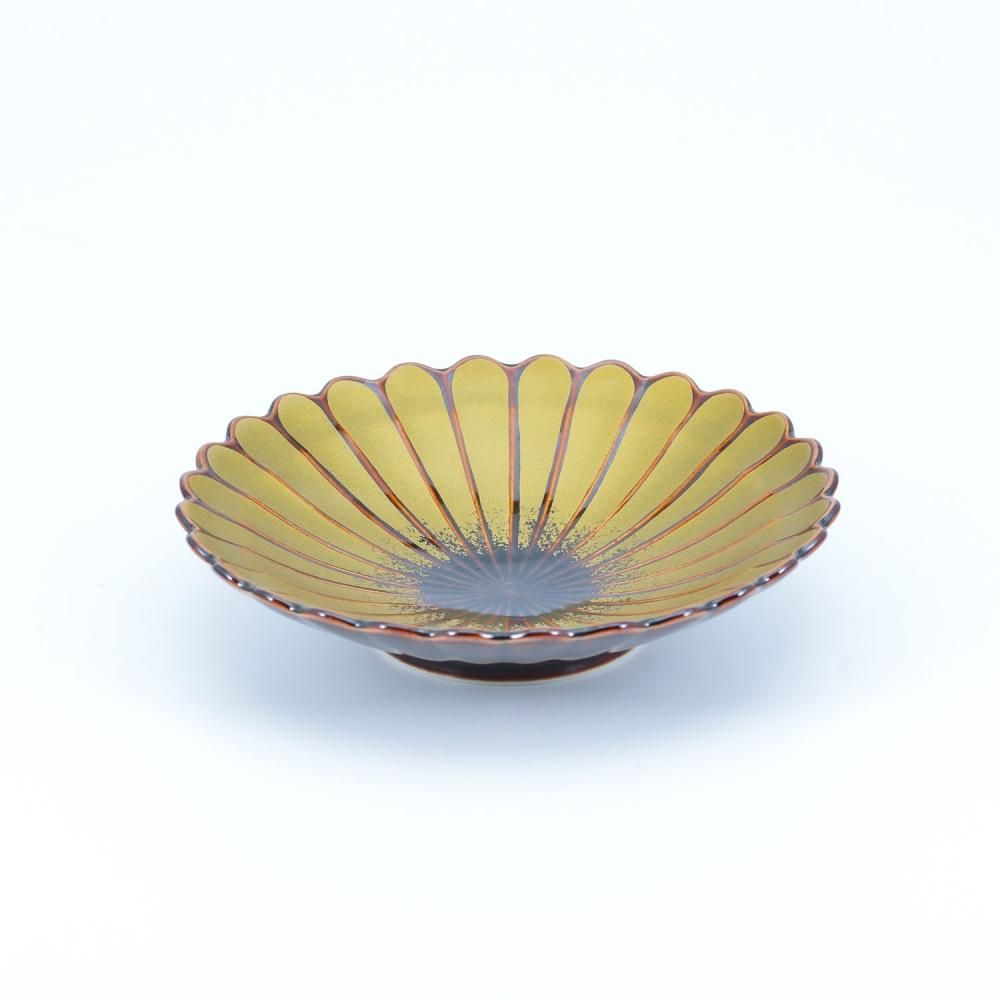 金彩飴釉 菊形銘々皿 | 華やかなお皿 - 有田焼のまるぶん 金彩飴釉 菊形銘々皿 | 華やかなお皿 - 有田焼のまるぶん