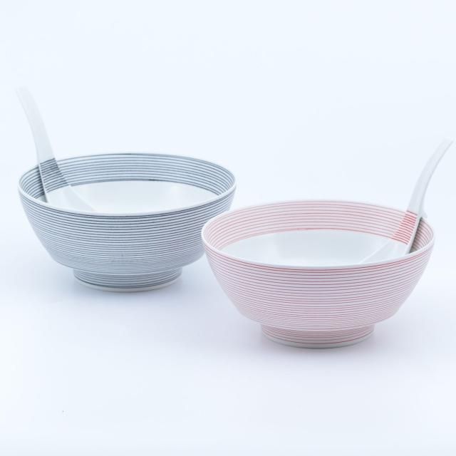 有田焼 陶祥窯 大鉢 ラーメン鉢 赤絵 3客 見やすく <1020z有田焼>