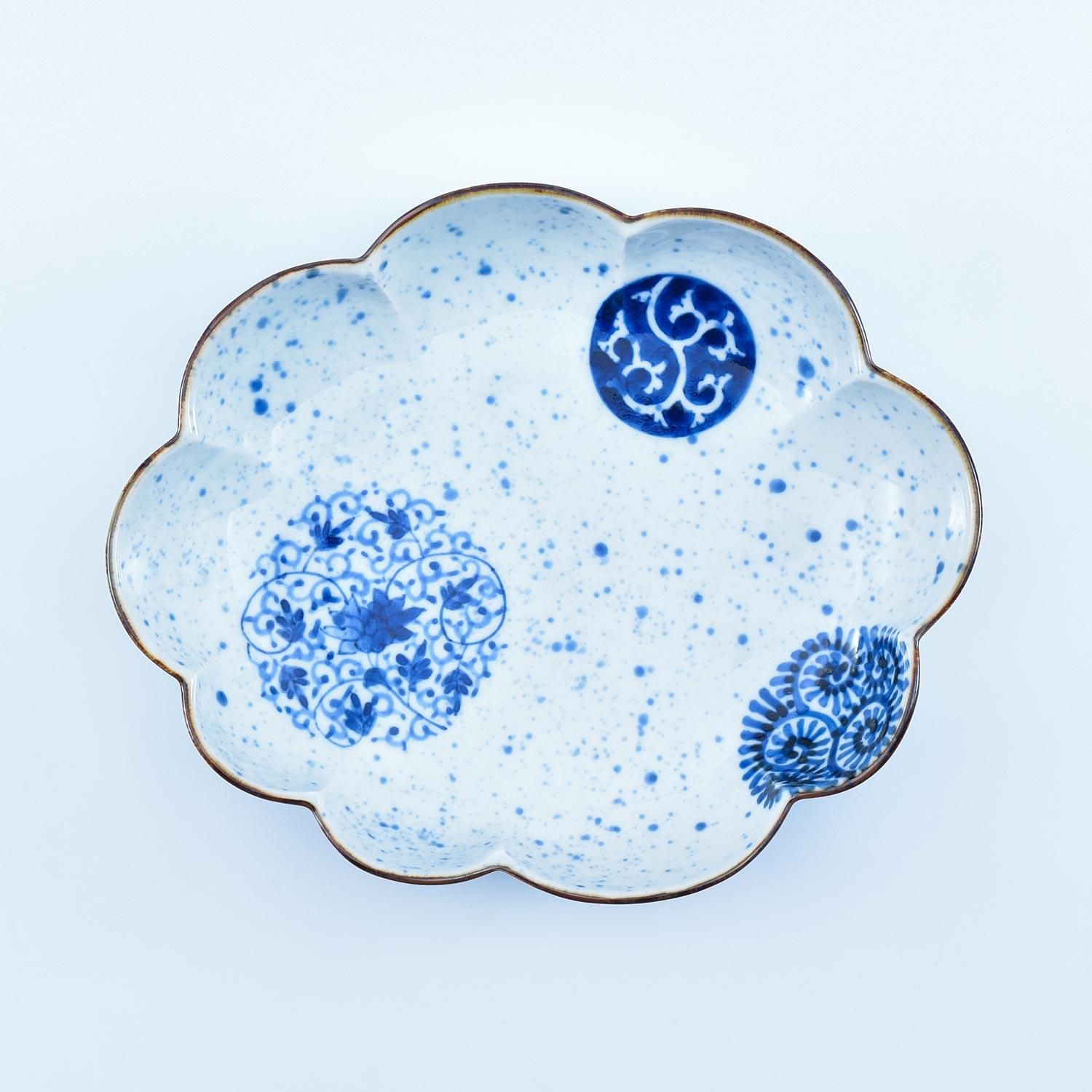 唐草丸紋 雲形深皿 | 高級食器 - 有田焼のまるぶんオンラインストア