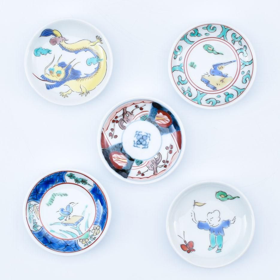 古伊万里傘型小皿3枚セット 古伊万里傘型小皿3枚セット