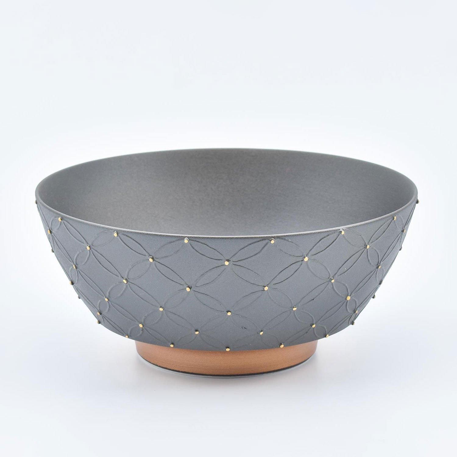 七宝繋ぎ（黒） | 究極のラーメン鉢レンゲセット - 有田焼のまる