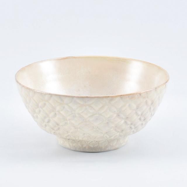 白結晶七宝 ラーメン鉢レンゲセット | 高級陶器 - 有田焼のまる