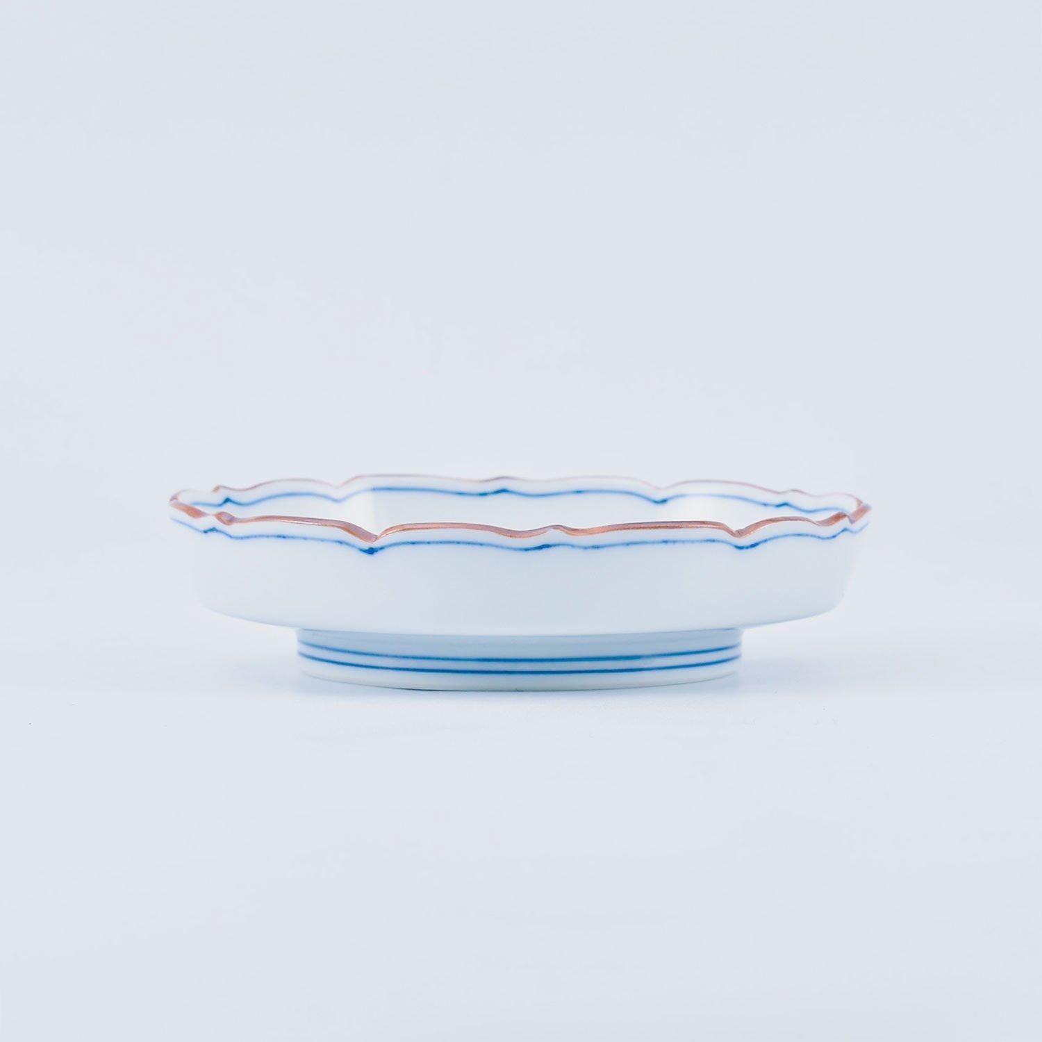 渕錆呉須線桔梗渕4寸平皿 | 磁器製 - 有田焼のまるぶんオンライン