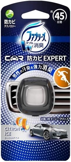 ファブリーズ 消臭芳香剤 W消臭 車用 クリップ型 イージークリップ 防カビエキスパート シトロンアイス 2 2ml はまっこぷらざ