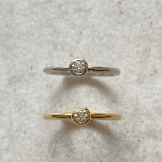 0.1ct diamond ring (K18YG/ PT900/ K18PG)