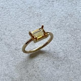 限定品】K18 square ring シトリン - J_Products