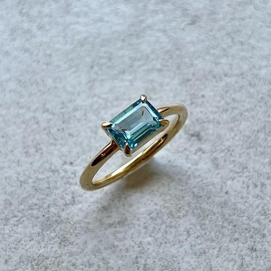 限定品】K18 square ring ブルートパーズ - J_Products