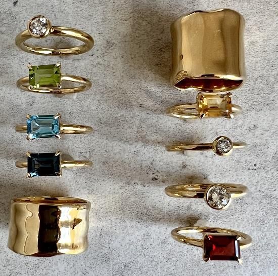 限定品】K18 square ring ブルートパーズ - J_Products