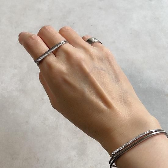 K18 / PT900 line bangle - J_Products