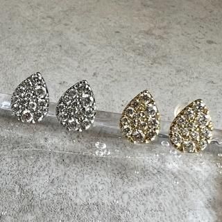  teardrop diamond pave pierce L (K18YG/ PT900/ K18PG)