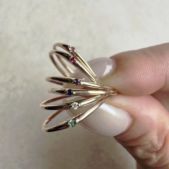 アクセサリー j_products melty ring M K10/K18 melty ring SSS birthstone - J_Products