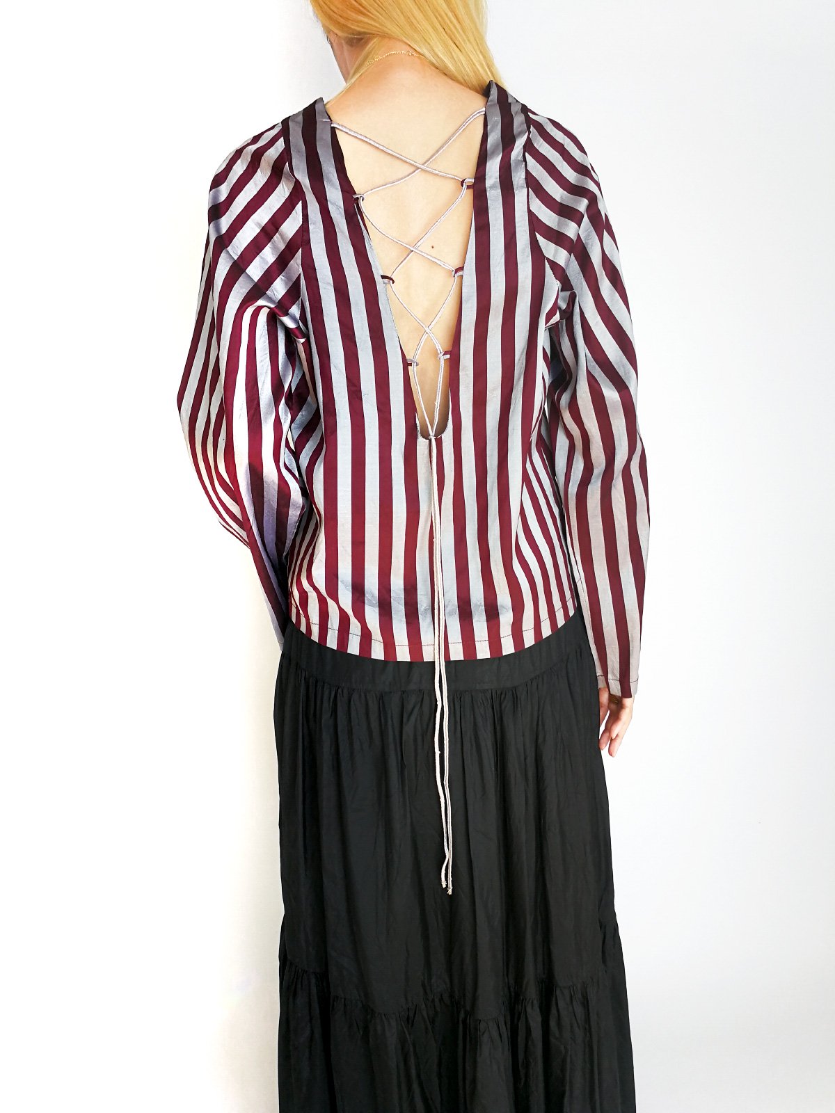 Lace Up Tops / original bordeaux サムネイル