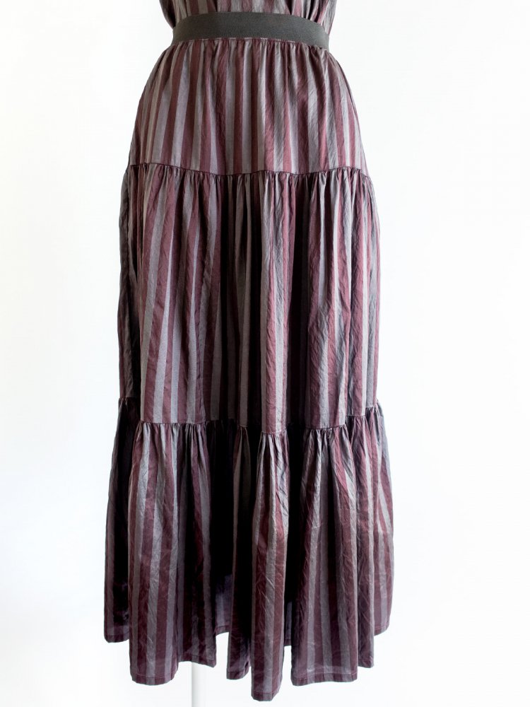 Tiered Skirt / stripe dye