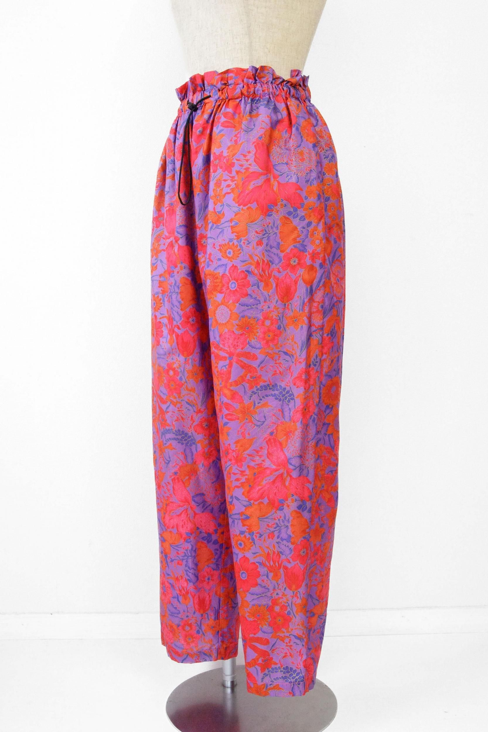 Easy Cozy Pants / purple flower