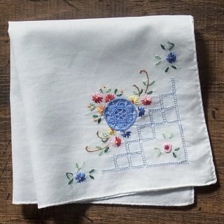 ミチュコケット 刺繍 vintage ハンカチ - ファッション小物