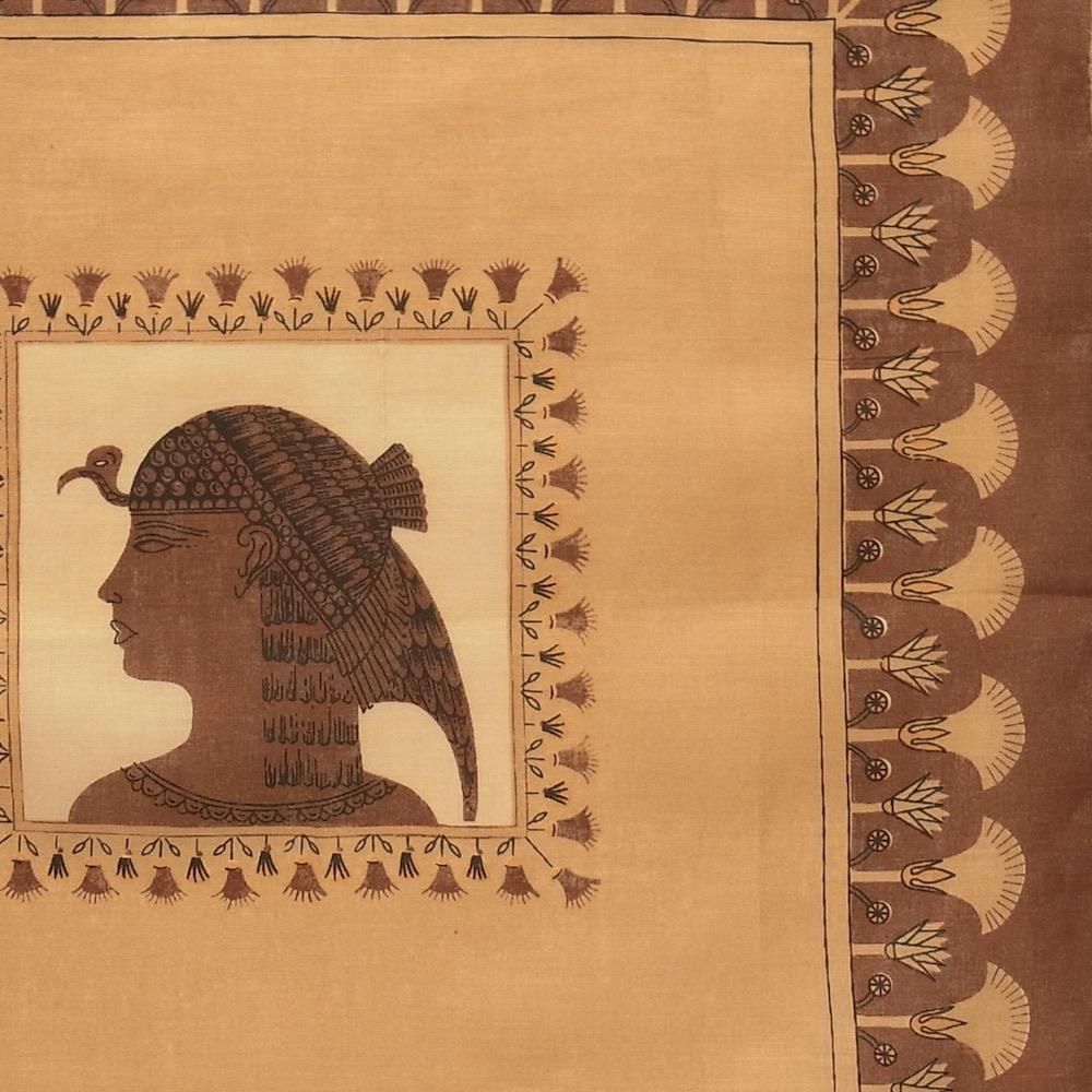 Faith Austin エジプシャンデザインプリントリネンハンカチ