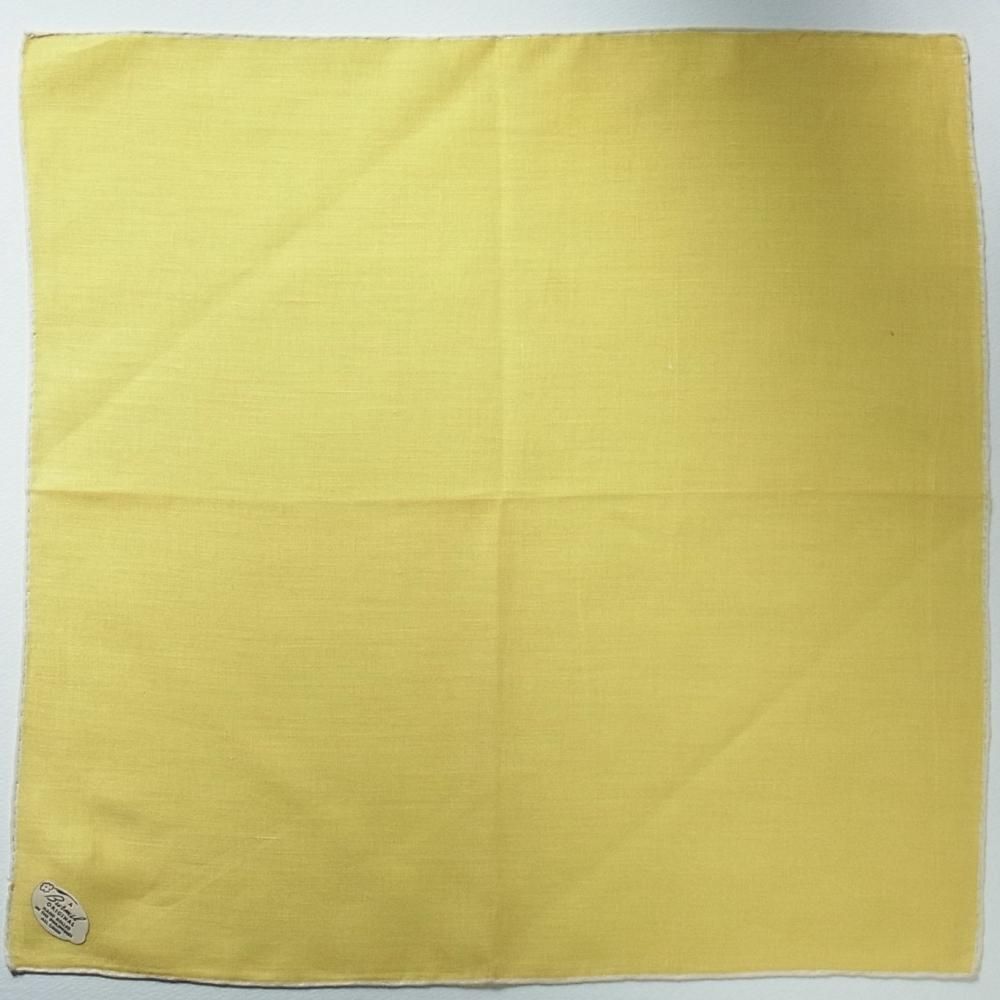 鮮やかな黄色のリネンハンカチ (ヴィンテージ)