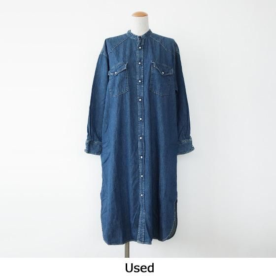 D.M.G (ドミンゴ) ウエスタンデニム シャツワンピース バンドカラー