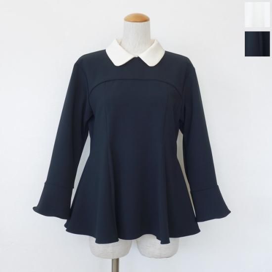 sono ソーノ ダブルクロスバックティアードブラウス フレア バンド