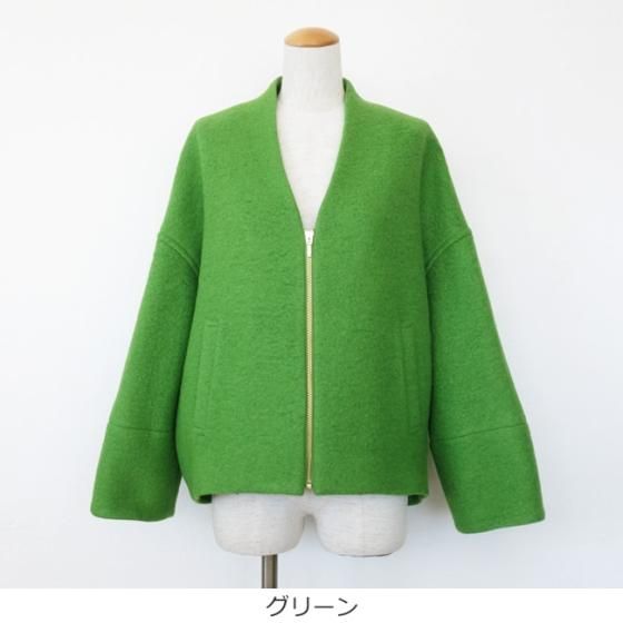 PASSIONE パシオーネ 軽量ジップアップブルゾン ノーカラー
