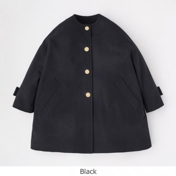 IENA×トラディショナルウェザーウェア MALTON ノーカラーコート 黒 MALTON NO COLLAR DENIM マールトン ノーカラー デニム(ショート