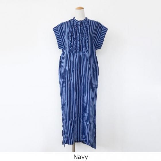 Dobby Stripe Flower Print Sleeveless Dress | Pasand by ne